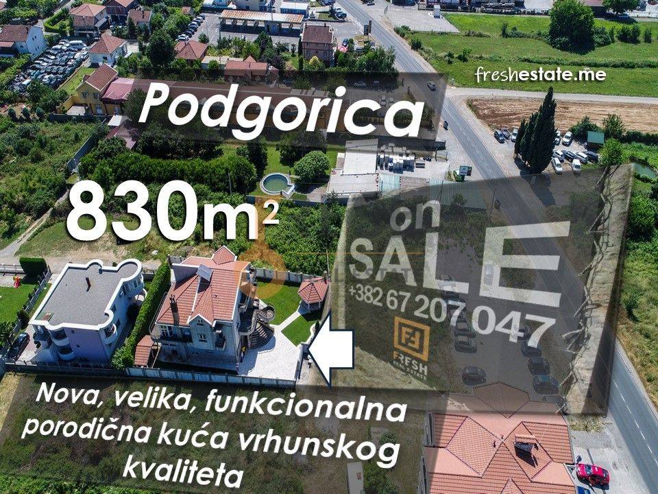 Nova lux porodična kuća od 830m2 sa dvorištem 750m2, Podgorica - 1