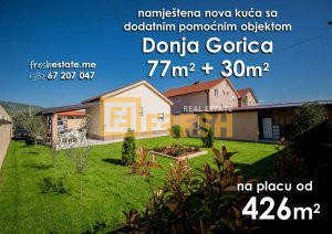Namještena, nova kuća 77m2 + dodatni objekat, Donja Gorica - 1