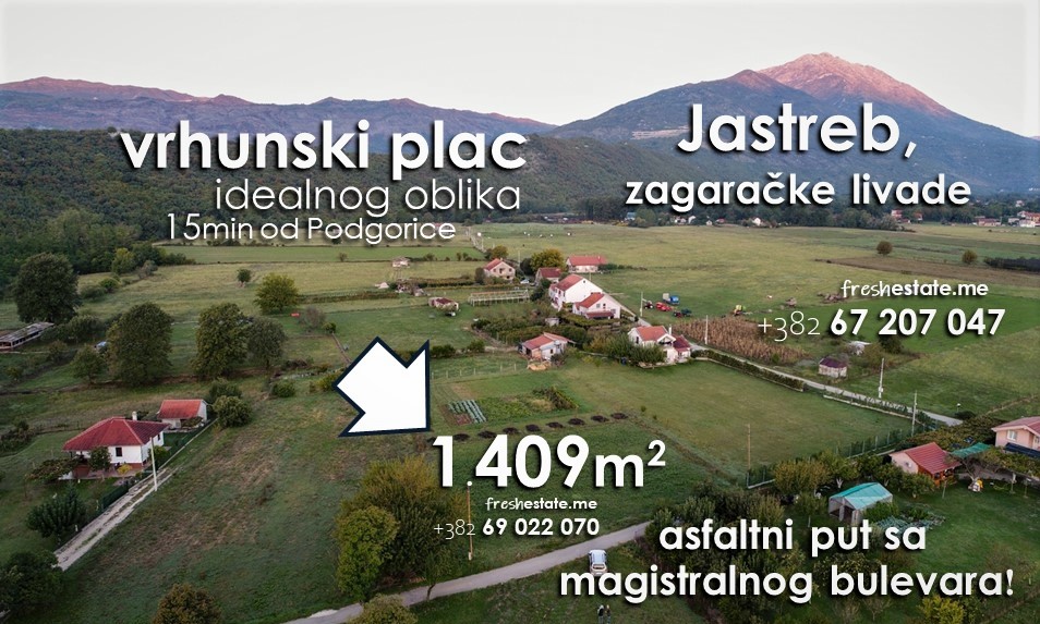 Vrhunski plac, 1409m2, Danilovgrad, Prodaja - 1