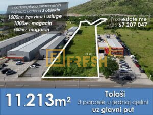 11213m2 uz glavni put kroz Tološe - 1