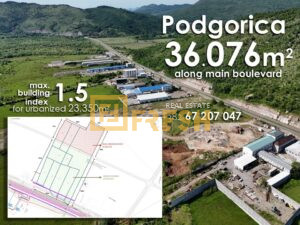 Urbanizovano građevinsko zemljište, 36076m2, magistralni bulevar Pg-Dg - 1