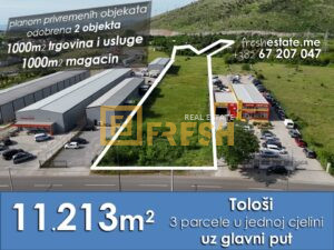 11213m2 uz glavni put kroz Tološe - 1