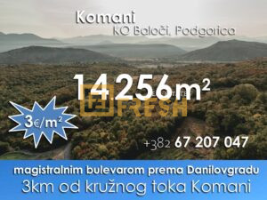 14.256m2, Komani, 7km od grada, 3€/m2 - 1